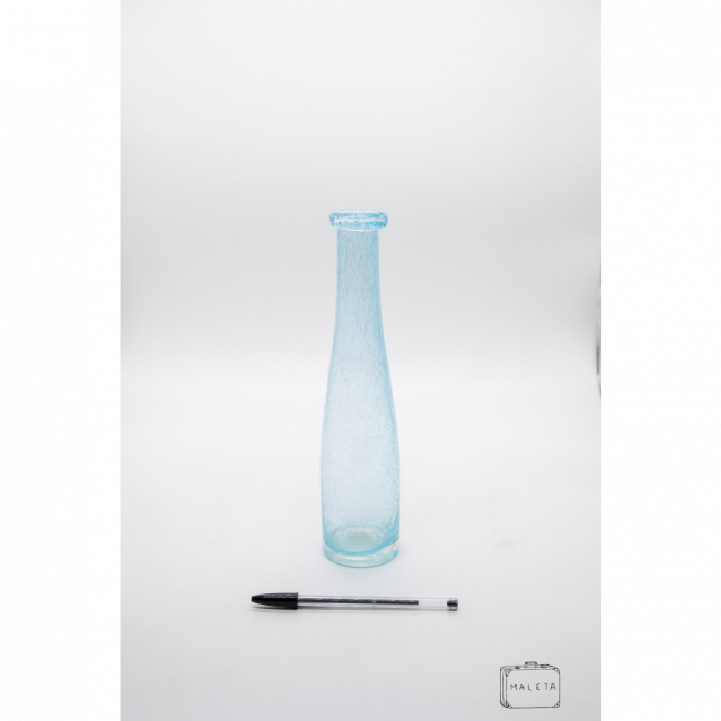 VASO VIDRO GARRAFA AZUL