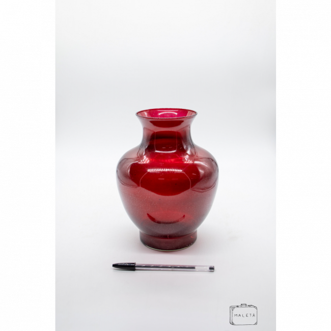 VASO VIDRO VERMELHO