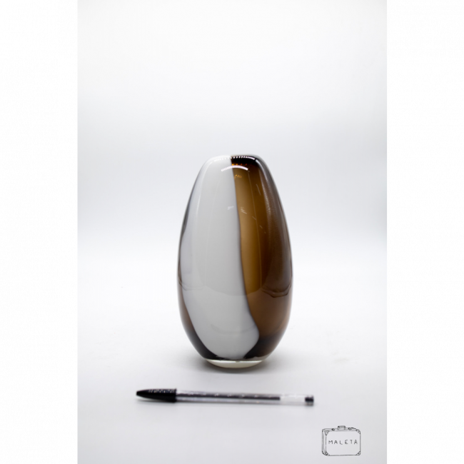 VASO VIDRO GOTA PRETO E BRANCO