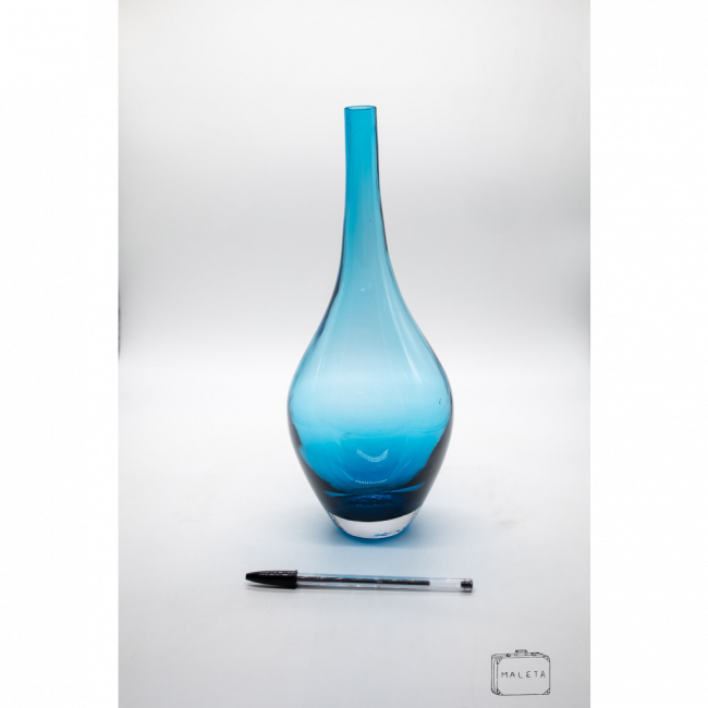 VASO VIDRO AZUL INFERIOR ESCURO