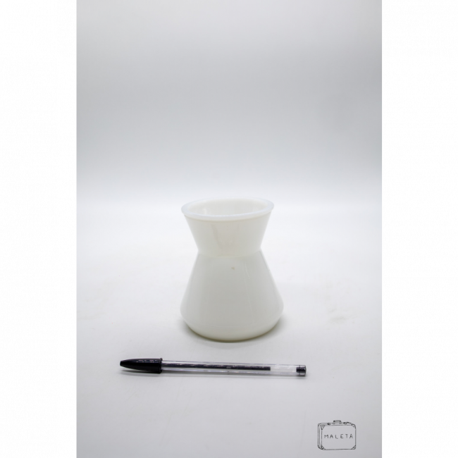 VASO BAIXO VIDRO BRANCO