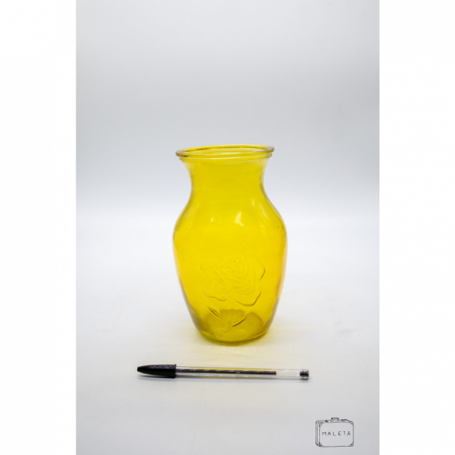 VASO VIDRO AMARELO