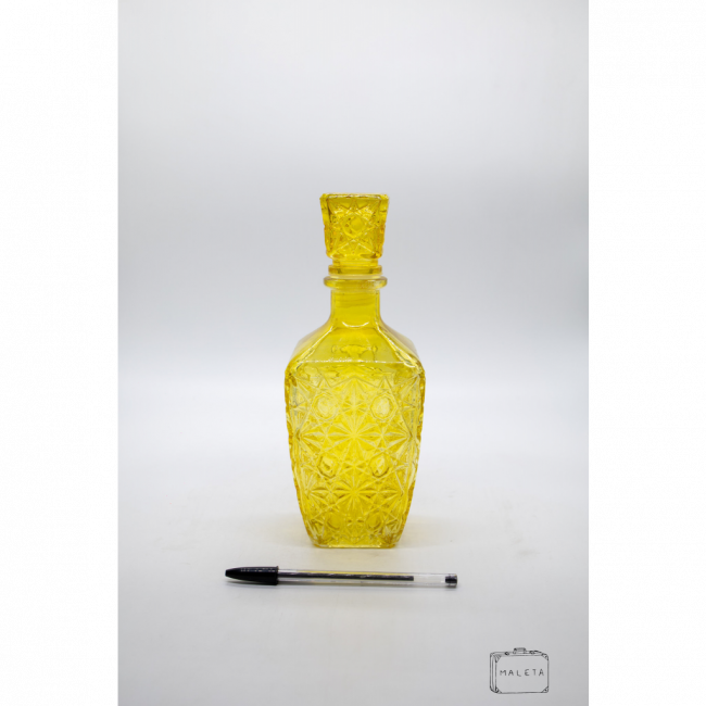 DECANTER VIDRO TEXTURADO AMARELO