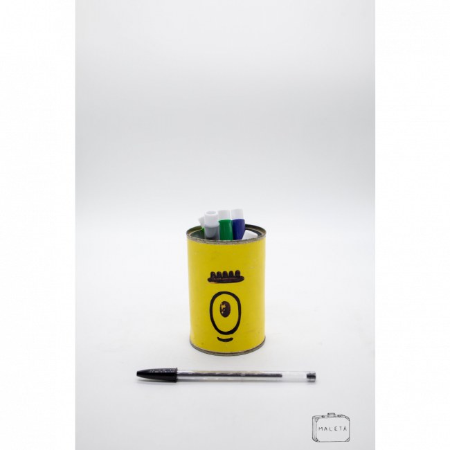 PORTA-CANETA REDONDO AMARELO