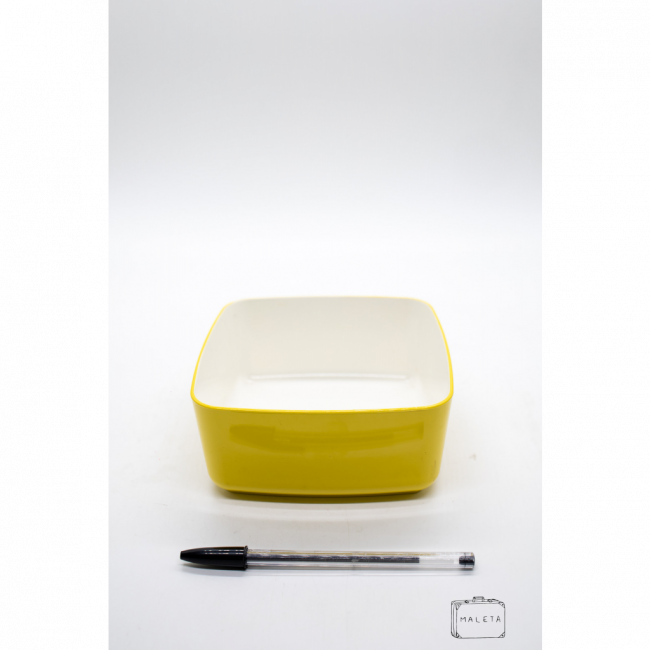 BOWL QUADRADO AMARELO INTERIOR BRANCO