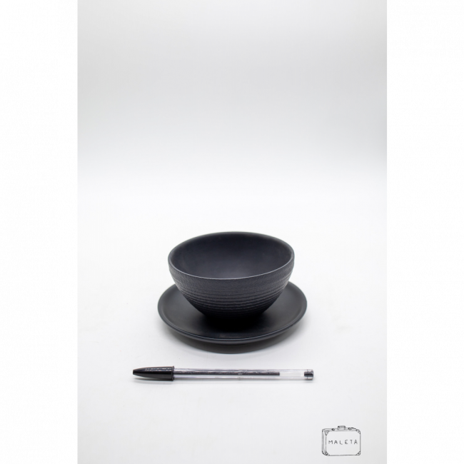 BOWL + PRATO CERÂMICA PRETO