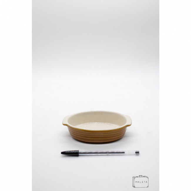 MINI TRAVESSA OVAL CERÂMICA MARROM