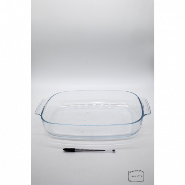 TRAVESSA RETANGULAR VIDRO BORDA OVAL