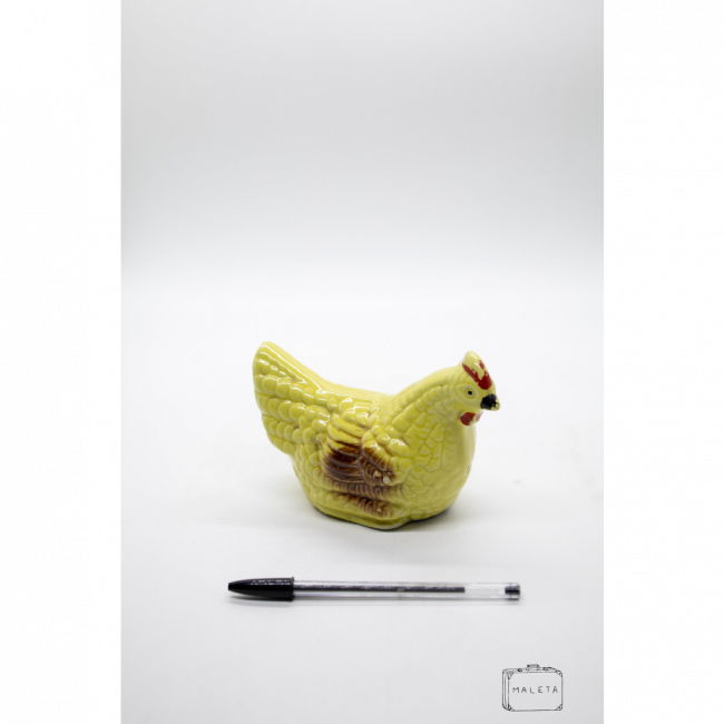 GALINHA DECORAÇÃO CERÂMICA AMARELA