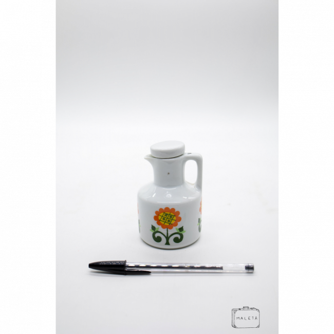 MOLHEIRA CERÂMICA BRANCA FLOR LARANJA - PEQUENA