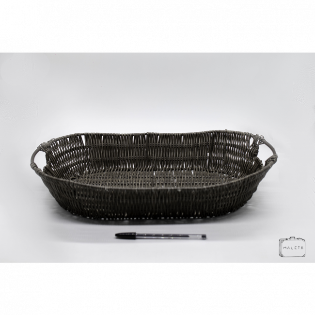 CESTO OVAL MADEIRINHA ESCURA - GRANDE