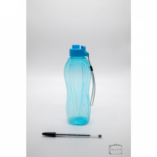 SQUEEZE PLÁSTICO AZUL COM ALÇA