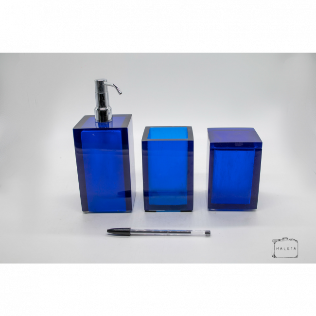 CONJUNTO BANHEIRO ACRÍLICO AZUL ROYAL (03 PEÇAS)
