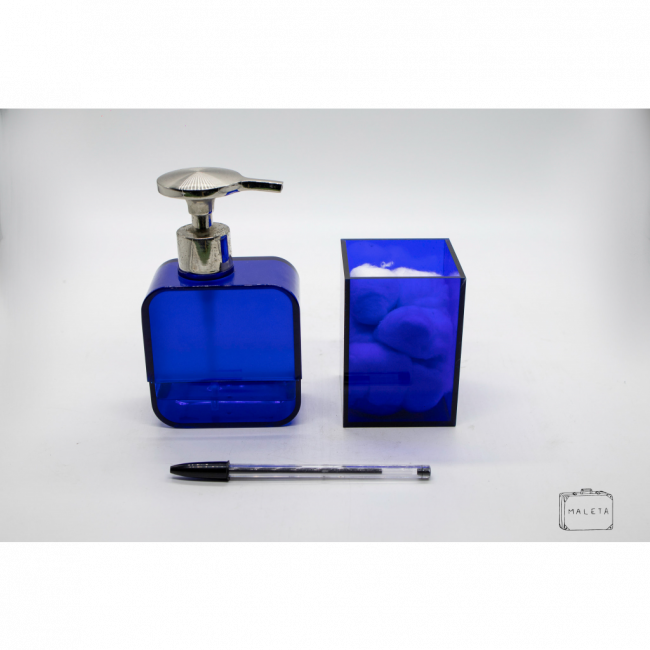 CONJUNTO BANHEIRO ACRÍLICO AZUL ROYAL (02 PEÇAS)