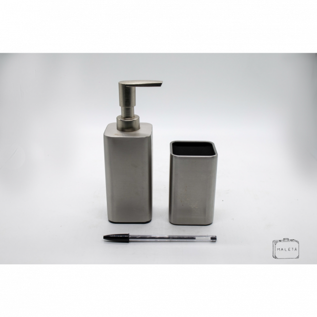 CONJUNTO BANHEIRO INOX ESCOVADO (02 PEÇAS)