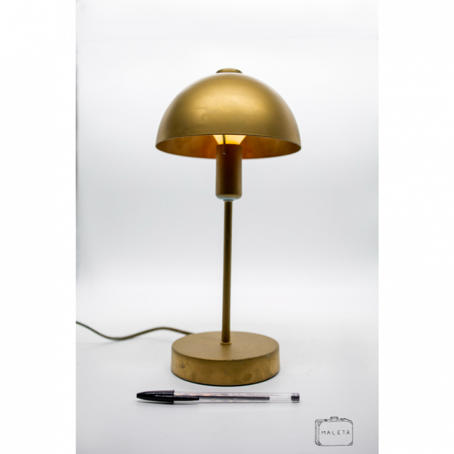 LUMINÁRIA DE MESA FORMATO COGUMELO DOURADA