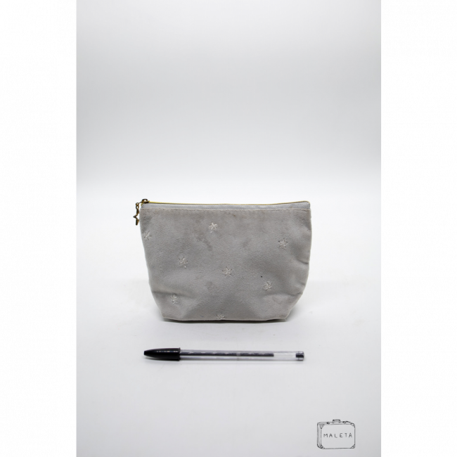 NECESSAIRE VELUDO CINZA