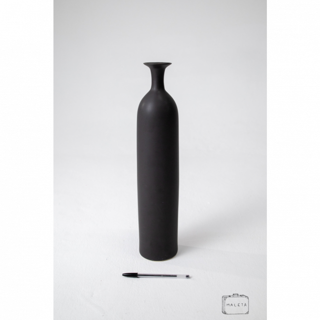 VASO CERÂMICA ALTO PRETO FOSCO