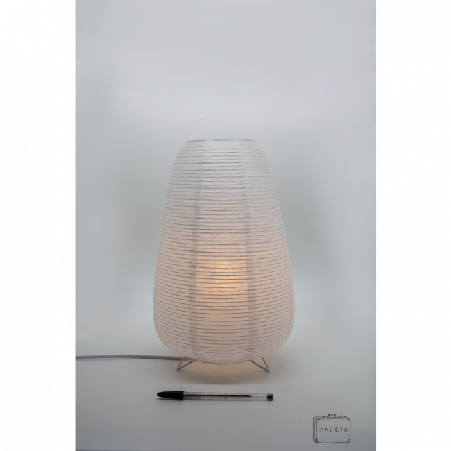 LUMINÁRIA DE MESA CHINESA DE PAPEL BRANCA SANFONADA