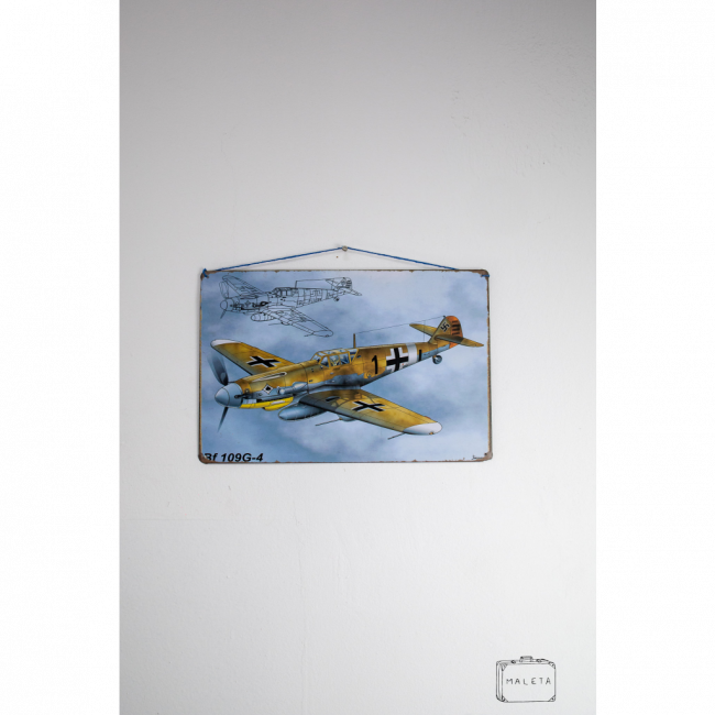 PLACA AVIÃO AMARELO