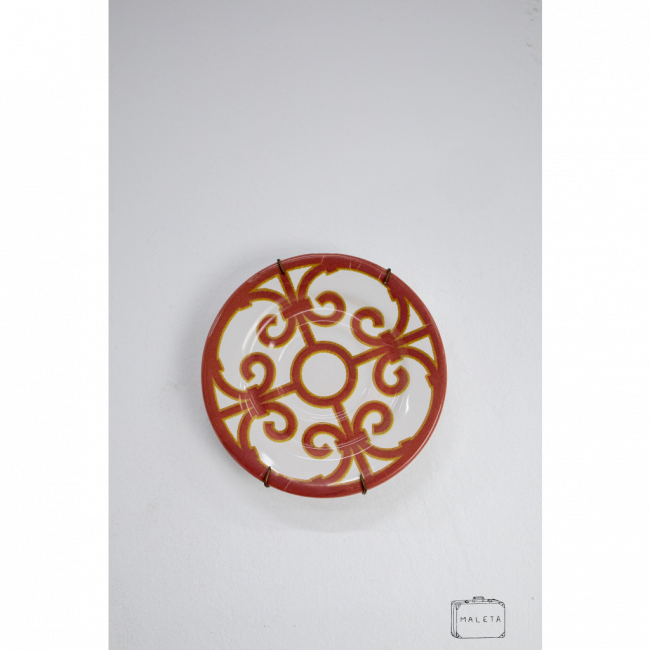 PRATO DECORATIVO ESTAMPA VERMELHA