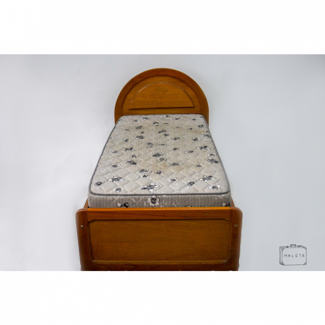 CAMA SOLTEIRO MADEIRA CABECEIRA REDONDA - CABECEIRA A1,00XPÉ A0,45