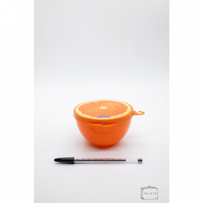 POTE PLÁSTICO LARANJA TAMPA FORMATO FRUTA LARANJA