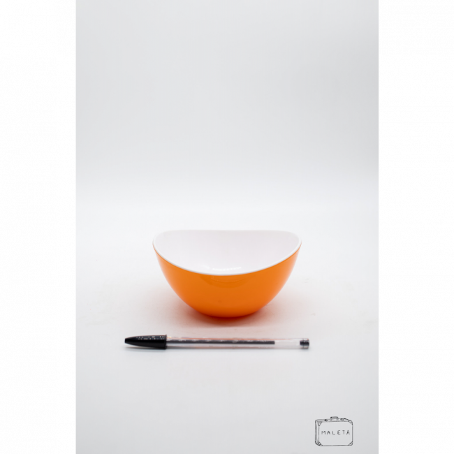 BOWL PLÁSTICO ORGÂNICO LARANJA INTERIOR BRANCO