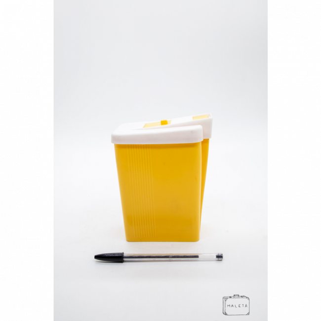 POTE PLÁSTICO AMARELO TAMPA BRANCA