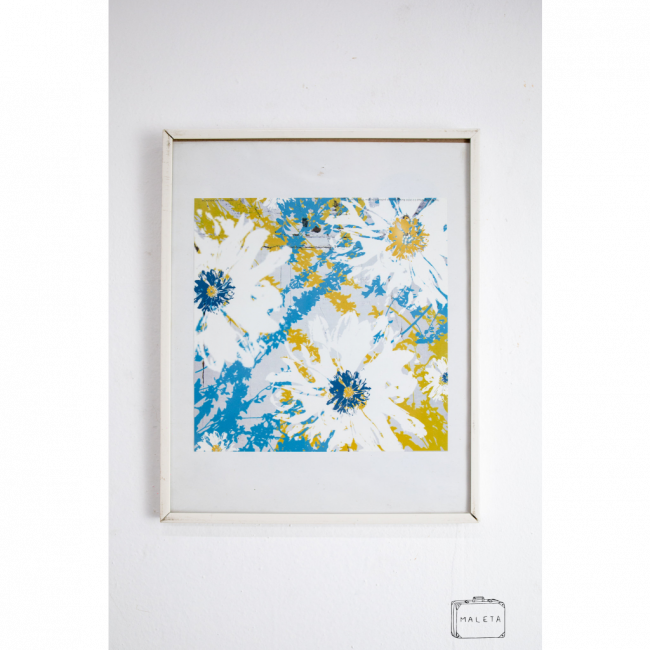 QUADRO FLORES BRANCAS - 31X25