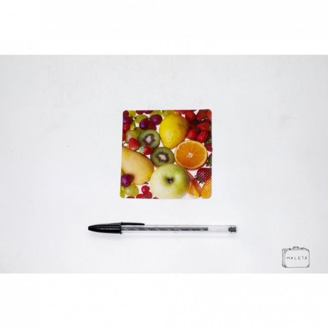 PORTA-COPO QUADRADO ESTAMPA FRUTAS