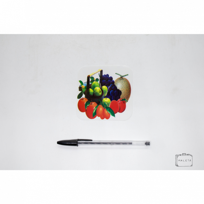 PORTA-COPO QUADRADO ESTAMPA FRUTAS