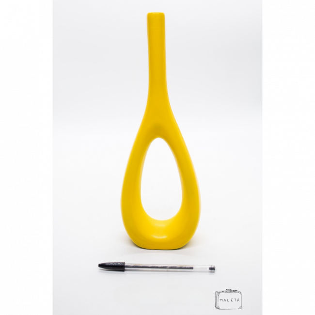 VASO CERÂMICA TRIANGULAR AMARELO - LS