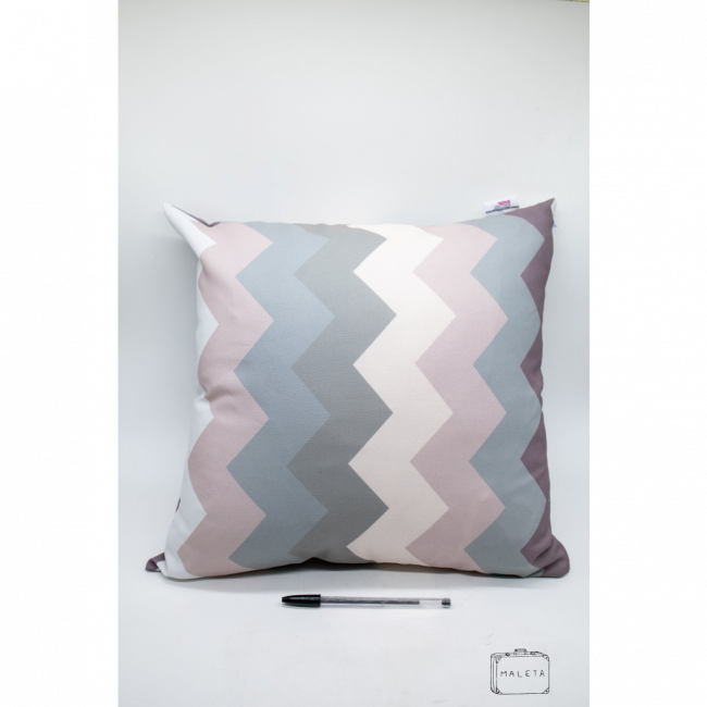 ALMOFADA ZIGZAG TONS DE ROSA E CINZA 40X40 - LS