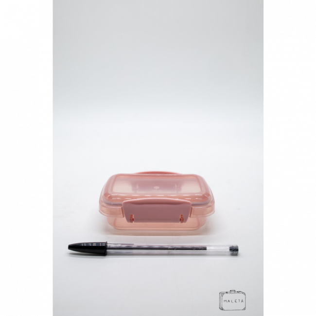 POTE PLÁSTICO TRANSPARENTE ROSÊ COM PRESILHA
