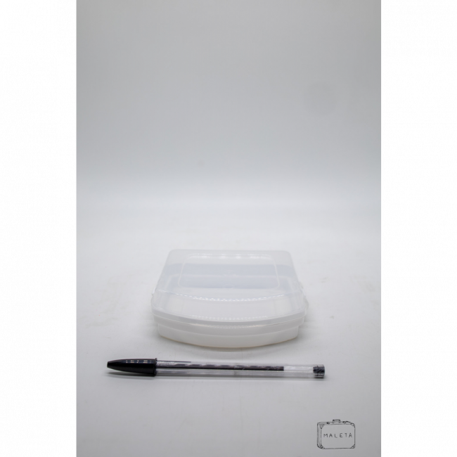 PORTA-SANDUÍCHE PLÁSTICO BRANCO E TRANSPARENTE
