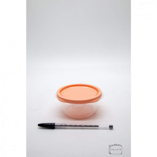 POTE PLÁSTICO REDONDO TRANSPARENTE COM TAMPA SALMÃO