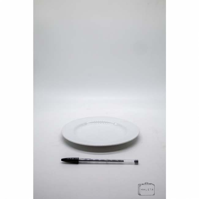 PRATO RASO CERÂMICA BRANCO PARA SOBREMESA