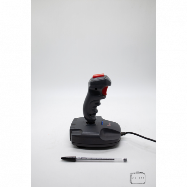 CONTROLE JOYSTICK CINZA COM BOTÕES VERMELHOS
