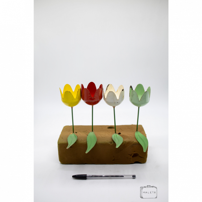 TULIPA METAL (AMARELA, VERMELHA, BRANCA E VERDE)