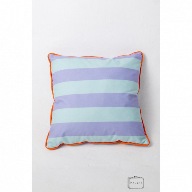 ALMOFADA LILÁS LISTRADA 43X43