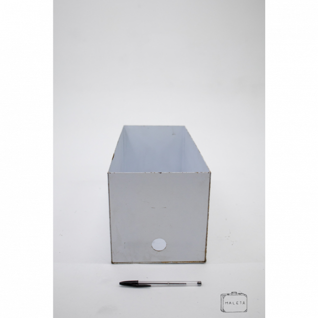 CAIXA ORGANIZADORA METAL BRANCA - L0,19XP0,44XA0,19