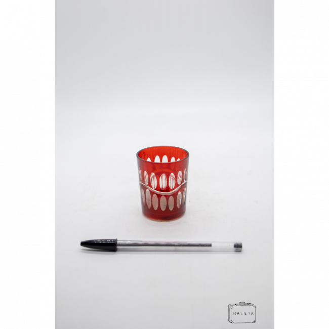 PORTA-VELA VIDRO VERMELHO
