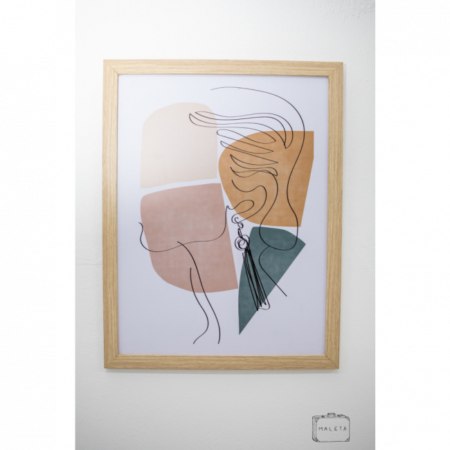 QUADRO MULHER COM BRINCO - 33X43