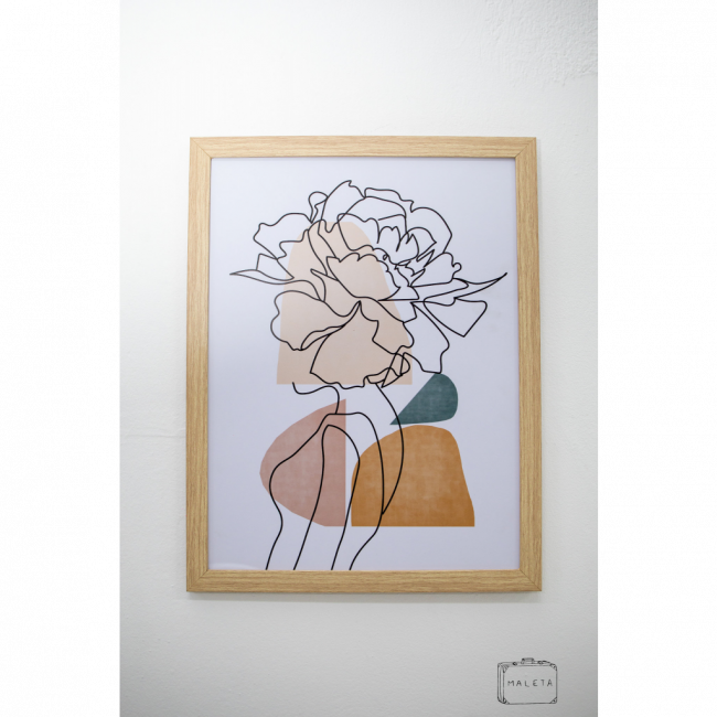QUADRO FLOR RISCADA - 33X43