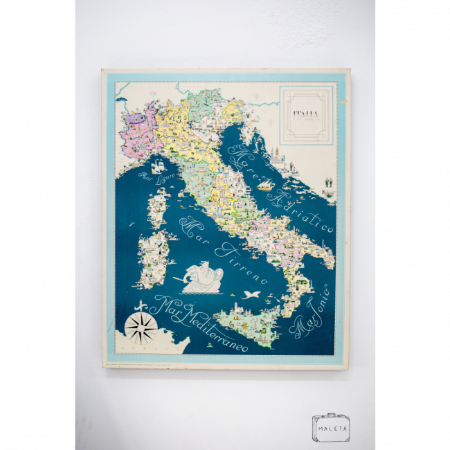 QUADRO MAPA DA ITÁLIA - 67X80