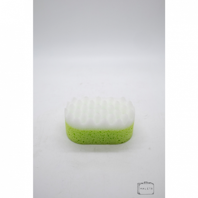 ESPONJA DE BANHO VERDE E BRANCO - LS