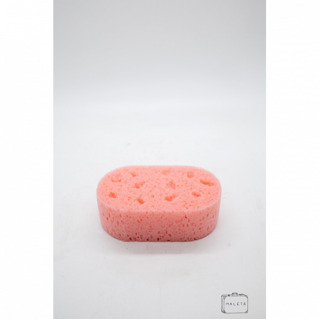 ESPONJA DE BANHO ROSA FORMATO OVAL - LS