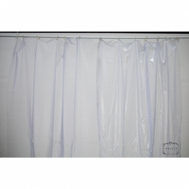 CORTINA PLÁSTICO TRANSPARENTE JATEADA - 1,40X2,33