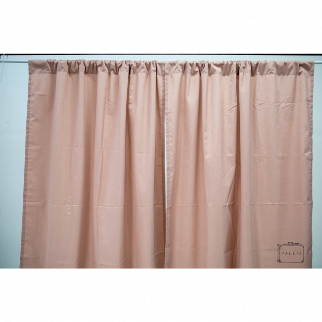 CORTINA ALGODÃO ROSA CHÁ - 1,30X1,77